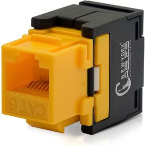 موصلات RJ45 لكابلات إيثرنت Cat 6 أنثى Keystone Jack 180 درجة محول حائط بدون أدوات لكمة أسفل موصل إيثرنت Cat6 مقرنة للشبكة المحلية، دبابيس مطلية بالنيكل للوحة الحائط Keystone. in Kuwait