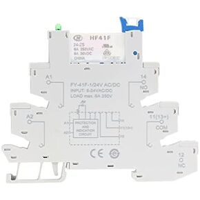 Good BNTai وحدة حماية التتابع النحيفة دائرة حماية 6A مرحل 12VDC/AC 24VDC/AC 230VAC مقبس مرحل سمك 6.2 مم (12VACDC-أسود) in Kuwait