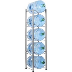 HAITRAL Water Gallon Jug Holder, 4 Tiers Heavy Duty Water Bottle Buddy Display Rack, Silver