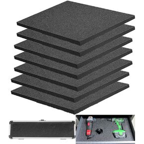 7 عبوات من ألواح إسفنجية البولي يوريثين عالية الكثافة مقاس 16 × 12 × 1 بوصة - صفائح إسفنجية من البولي إيثيلين قابلة للقطع لصناعة الحافظات - وسادة إسفنجية للتغليف - إسفنجة لحقيبة الشحن in Kuwait