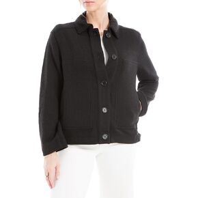 Max Studio Women's Vertical Ribbed Boyfriend Crop Jacket