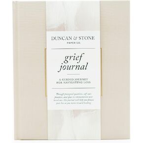 Guided Grief Journal (Sand, 88 Pages) by Duncan & Stone - Journal for Grief and Healing - Memorial Grief Journal For Adults - Thoughtful Grief Recovery Journal