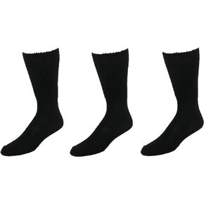 Extra-Wide Tube Socks Black Fit Shoes 9-15 Up to 6E 3-Pair Pack Made in USA