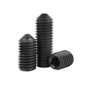 MOOPW Cone Point Set Screws - M4 x 12mm 40 Pcs 12.9 Level Alloy Steel Cup Point Hex Headless Grub Screw Allen Knobs