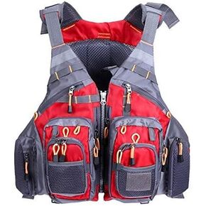 Fly Fishing Vest Fishing Safety Life Jacket for Swimming Sailing Boating Kayak Floating Multifunction Breathable Backpack for Men and Women Kayak Vest Swim Vest