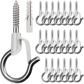 BeneLabel Q-Hangers - 20 Pack - Ash Gray - Easy Release Hooks for Hanging Outdoor Lights and Decorations