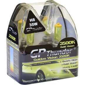 GP Thunder H8 3500K Gold Yellow 12V 55W Halogen Xenon Bulb with Quartz Glass (2 Bulbs)