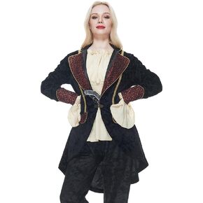 EraSpooky Women's Pirate Captain Jacket Adult Pirates Halloween Costume