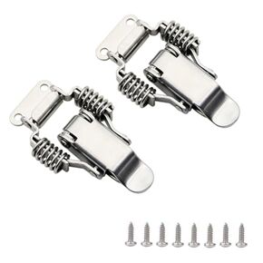JaBoaRe Double Spring Stainless Steel 304 Latch Wooden Box Toggle Latch Chassis Lock with Locking Hole and Screw…