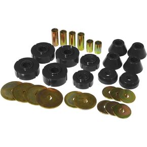Prothane 7-102-BL Black Body and Standard Cab Mount Bushing Kit - 12 Piece