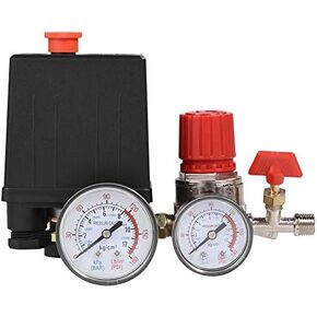 95-125 PSI Air Compressor Pressure Switch Control Valve Regulator with Gauges for Fast Pressure Reduction