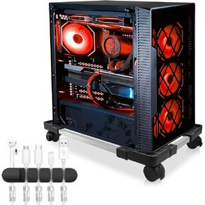 Seloom PC Stand Computer Tower Stand, Adjustable Mobile CPU Stand, Desktop PC Case Tower Stand with Rolling Caster Wheels, PC Riser Fits Most Gaming PC Under Desk