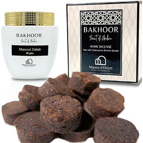 Mamoul Alia 80g Incense Bricks (Disk Form) | Use with Charcoal Disc or Electric Bukhoor Burner (فحم بخور) | Meditation Decor & Stress Relief Arabian Home and Car Incense | Arabian Oud Solid
