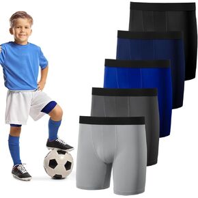 JieyueJewelry 5 قطع شباب بنين ضغط السراويل الرياضية لكرة القدم الملابس الداخلية الأداء الرياضي الملاكم ملخصات دنة الملابس الداخلية لتشغيل الرياضة متعدد الألوان in Kuwait