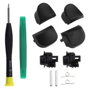 ECSiNG Set of 12 L1 R1 L2 R2 Trigger Buttons Repair Kit Compatible with PS5 V1 Controller Shoulder Buttons with Springs & Trigger Frames & Shaft & Screwdriver & Pry Tool