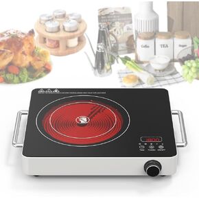 VBGK Double Induction Cooktop,4000W 120V Portable Iduction Cooktop with 20 Power Levels, Child Safety Lock and 4 Hour Timer,Double Electric Cooktop for Knob & Touch Control