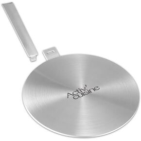 ACTIV CUISINE 7.9 Inch Heat Diffuser for Glass Cooktop, Stainless Steel Induction Adapter Simmer Plate, Gas Stove Converter Disk with Removable Handle