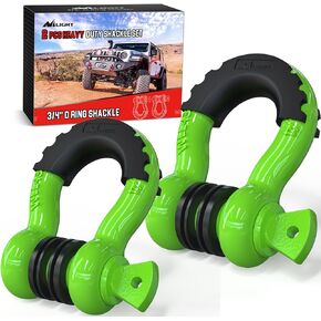 Nilight 2 Pack 3/4" D-Ring Shackle with 7/8" Screw Pin 41,887lbs Break Strength, Heavy Duty Off Road Recovery Shackle with Isolators Washers for Use with Tow Strap, Winch, Off-Road Jeep Truck Vehicle