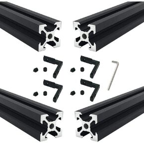 12PCS Black 2020 3-Way Corner Bracket Connector with 48Pcs M4 Screw and 1Pcs M2 Wrench for 2020 Series Aluminum Extrusion Profile