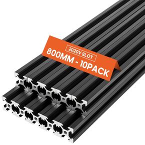 Aluminum Extrusion European Standard 2040 V Slot Anodized Linear Rail for 3D Printer Parts and CNC DIY 1500mm 5Pcs Black