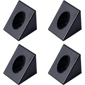 4PCS Black Triangle Angle Corner Bracket, Angle Corner Bracket Connector for 2020 Series 6mm Slot Aluminum Extrusion Profile, 3D Printer Accessories (Only Corner Brackets, 4)
