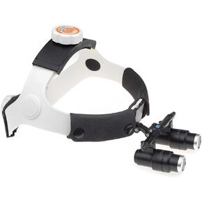 EustomA 6.5X Binocular Loupes Head Mount Headband Adjustable High Magnification 420mm Working Distance Optical Glasses FD-501K-6.5X