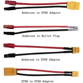 Adapter with Cable Anderson to XT60 Adapter/Anderson to XT90 Adapter / XT90 to XT60 Adapter/Anderson to Bullet Plug Cable (Anderson to XT60)