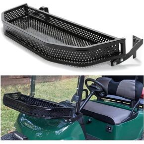 HECASA Front Clay Outer Cargo Basket Compatible with 2008-up EZGO RXV Golf Cart Black Cargo Storage w/Mounting Brackets (Hardware Included)