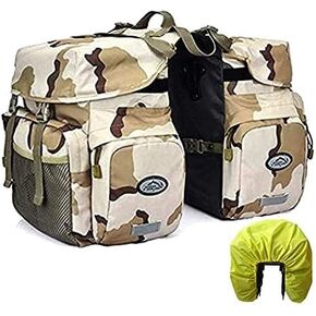 ZTZ Bike Bags for Bicycles Rear Rack, Waterproof Rear Bike Rack Bag with Rain Cover and Reflective Trim