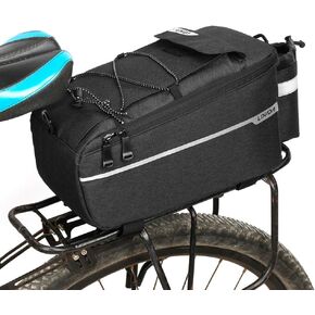 LIXADA Insulated Trunk Cooler Bag for Warm or Cold Items,Bicycle Rear Rack Storage Luggage,Reflective MTB Bike Pannier Bag (Black)