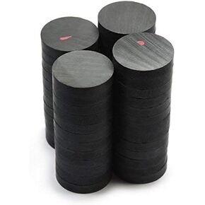 Ceramic Magnets Disc 1.26" x 1/4" Grade 8 for Crafting, Science and School Projects, Magnetic Therapy and Theraputic Magnets - Box of 50