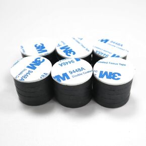 Ceramic Magnets with Adhesive Backing - 1 Inch (25mm) Round Disc Magnets - Ferrite Craft Magnets - Peel and Stick Circle Magnets - Small Adhesive Magnets Dots - 30 PCs