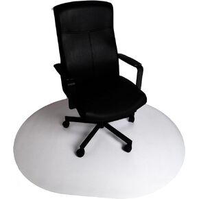 DESKU Super Oval Desk Chair Mat – Heavy-Duty PVC Mats for Hard Floor Protection, Black, 46" x 58" Inches, Made in The USA