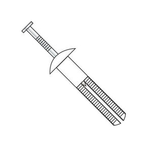 1/4" x 1" Hammer Drive Anchors/Mushroom Head/Nylon/Steel Zinc Nail (Carton: 100 pcs)
