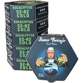 Sister Betsy's Surf Wax, Original Formula, Surfboard Wax, White, 6 Pack