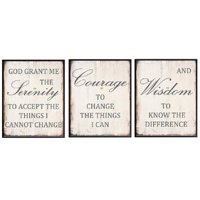 Rustic Serenity Prayer Wall Decor Set - 8x10 Shabby Chic Farmhouse 12 Step Posters for Home or Apartment Decoration - AA, Alcoholics Anonymous Art Makes a Great Gift - Unframed Photo Pictures