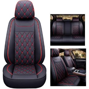 frperce Leather Car Seat Covers Full Set Car Seat Cushion Covers Protector Compatible with 2007-2021 Silverado GMC Sierra 1500（Black） in Kuwait