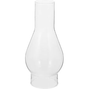 Oil Lamp Chimney, Kerosene Lampshade, 2 Inch Base for Oil Lamp Chimney, 1/2 Inch Clear Glass Crimped Top Chimney for Oil and Kerosene Style Lamps Vintage Lamp Shades Oil Lamp Chimney Glass Oil Crown