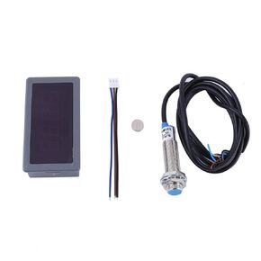 Digital LED Tachometer,AC 110V 220V 4Bit Digital Speed Meter High Precision RPM Speed Meter with Proximity Switch Sensor