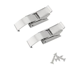 ITROLLE 2PCS Small 304 Stainless Steel Draw Toggle Latch Spring Toggle Lock Buckle Spring-Steel Hook with Screws