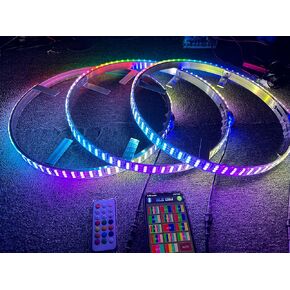 Sando Tech 15.5‘’ Triple Row Dream Chase Color Led Wheel Ring Light Dance Fow Million Colors Shift Rim Light Strobe Tire Light Bluetooth&Remote Ctrl - Compatible with Polaris Slingshot