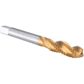 Burkit 7/16"-14 UNC Spiral Flute Tap, HSS Titanium Coated Spiral Flute Plug Threading Tap 7/16 x 14 UNC
