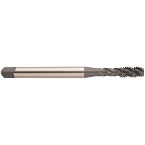 YG-1 BS Series Vanadium Alloy HSS Spiral Flute Tap, Steam Oxide, Round Shank with Square End, Modified Bottoming Chamfer, M6.0-1.0 Thread Size, D5 Tolerance