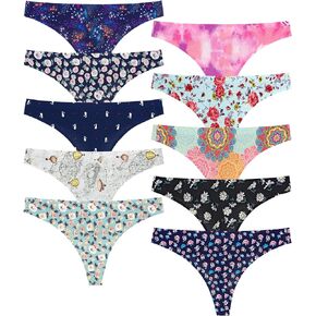 Eiggam Seamless Thongs for Women No Show Underwear Soft Stretch Breathable Invisible Panties Womens Thong Underwear Pack