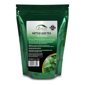 Zokiva Nutritionals - Nettle Leaf Tea Bags Mega Pack - 100 Premium Quality Convenient Organic Herbal Tea Bags - Caffeine-free and Vegan-friendly In a Resealable Stand Up Zip Lock Pouch