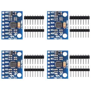 4PCS GY-521 MPU-6050 Module 3 Axis Accelerometer Gyroscope Sensor Module 6 DOF Accelerometer Gyroscope Sensor Module 16 Bit AD Converter Data Output IIC I2C