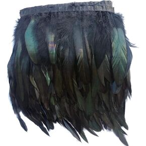 Sowder Rooster Hackle Feather Fringe Trim 5-7" in Width Pack of 5 Yards(red)