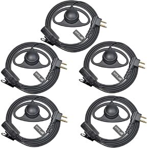 HYS 1-Wire Earpiece for Motorola RDM2070d RMU2080 CLS1110 CP200, D Shape Soft Ear Hook Walkie Talkie with Mic Headset for XU2600 CLS1110 CLS1413 CP200D RMU2040 RDU4100 2-Way Radio