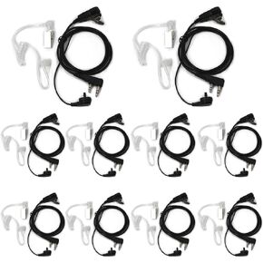 (10-Pack) 2-Pin Microphone Clear Acoustic Tube Headphones Compatible with Baofeng UV-5R UV-82 Retevis H-777 H-777S RT21 RT22 RT27 RT-5R Two Way Radios