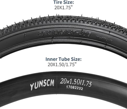 YunSCM 20" Bike Tires 20x1.75/47-406 and 20" Bike Tubes Schrader Valve Compatible with 20 x 1.75 20 x 1.90 20x1.95 Bike/Bicycle Tires and Tubes (Y-1116) in Saudi Arabia